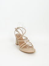 Nude interlaced platform sandal