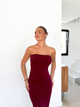 Burgundy backless dress burgundy