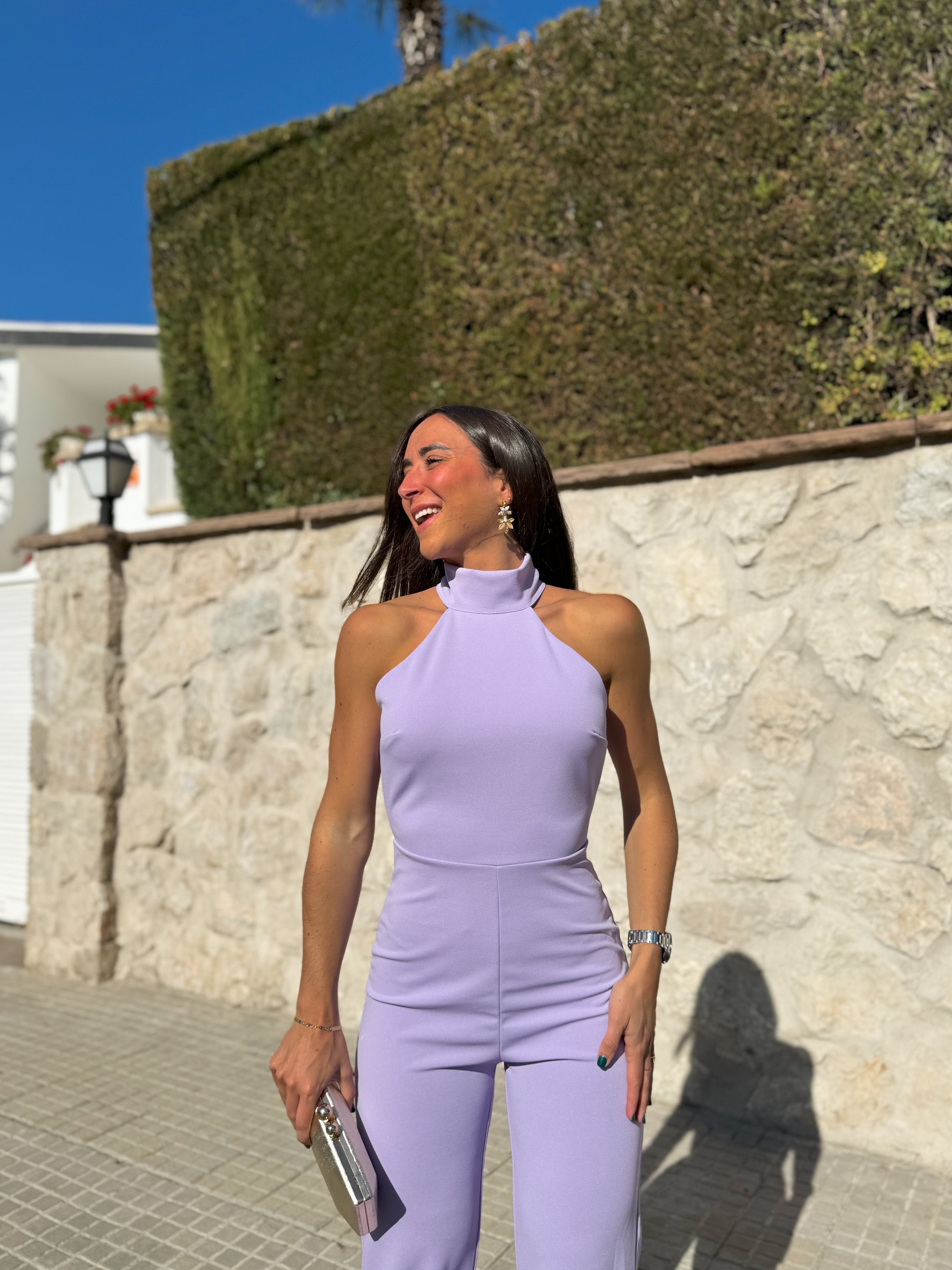 Lilac crepe Jumpsuit