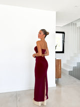 Burgundy backless dress burgundy