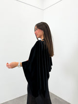 Black velvet cape shawl