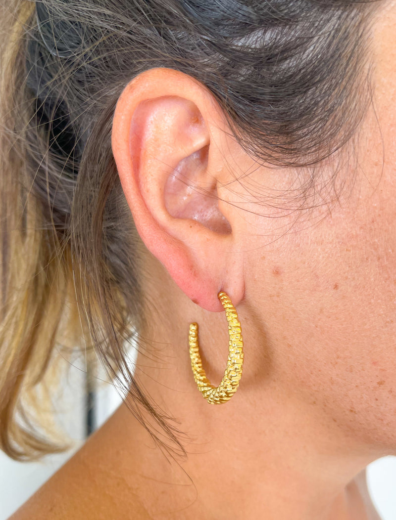 Gold semi hoop earrings