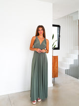 Multi olive long dress