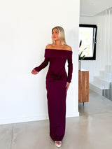 Burgundy knot boat dress