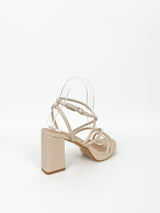 Nude interlaced platform sandal