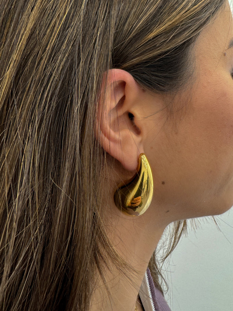 Large golden drop earrings