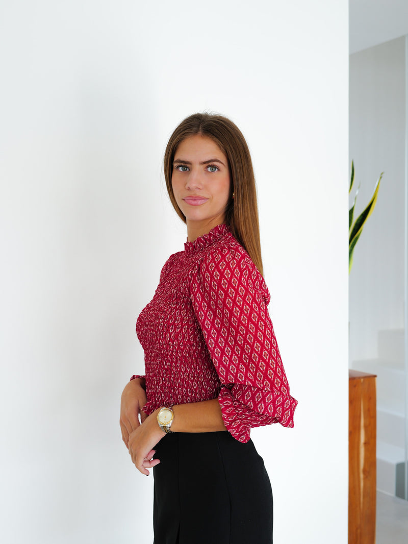 Blusa nido estampado vino