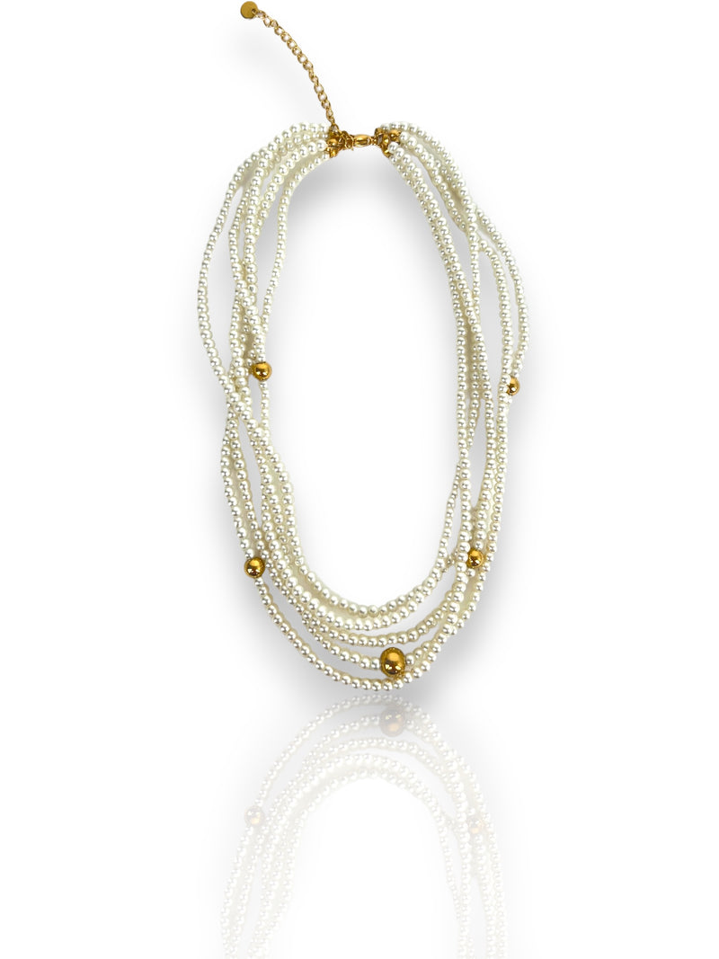 White multi pearl necklace