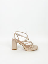 Nude interlaced platform sandal