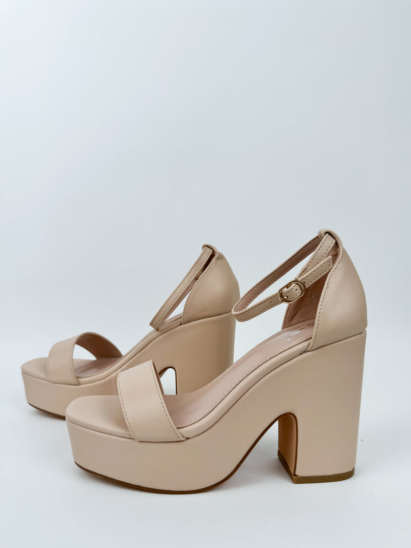 Nude maxi platform sandal