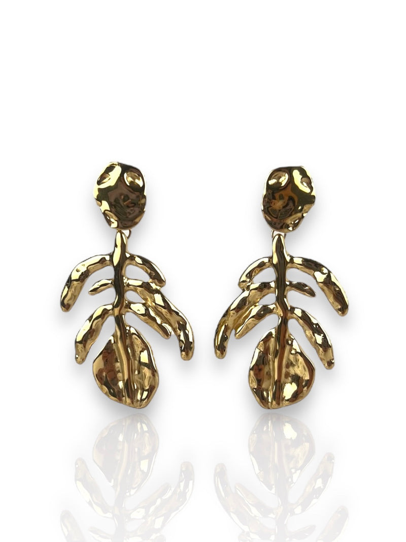 Gold leaf earrings