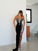 Black rhinestone tail dress