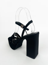 Black banded platform sandal