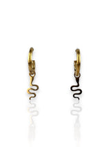 Gold snake hoop earrings