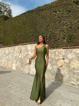 Olive knot assimilated back dress