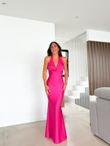 Fuchsia long waterfall dress