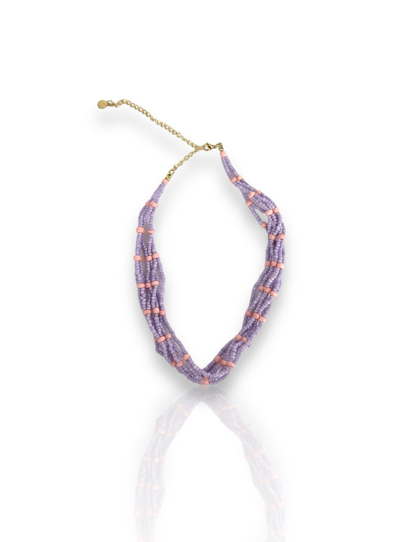 Multi lilac pearl necklace