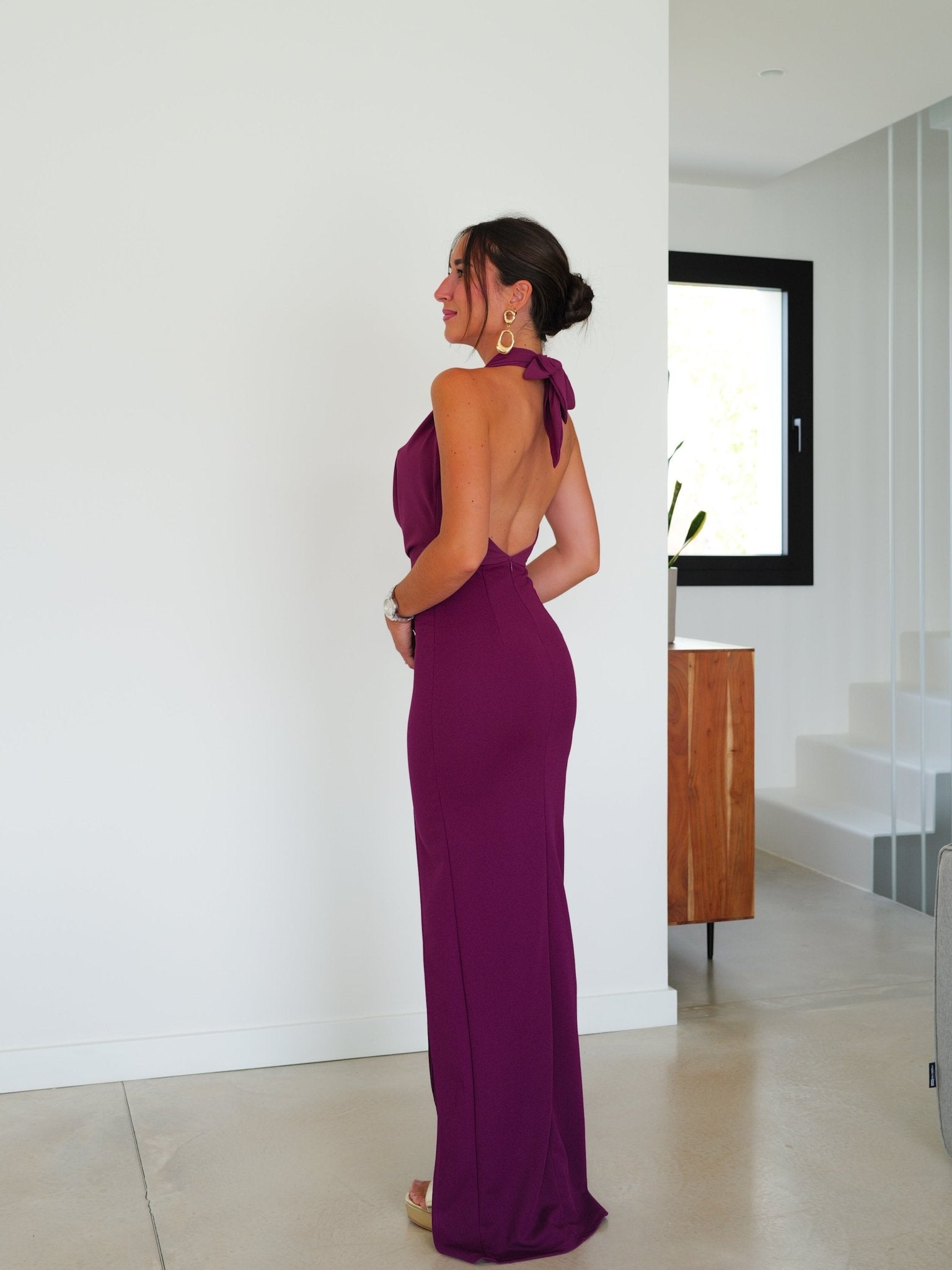 Aubergine tulle waterfall dress - SORELLAS