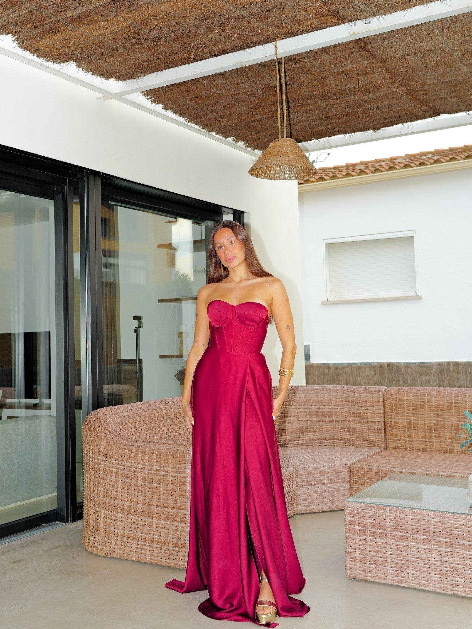 Burgundy corset dress - SORELLAS