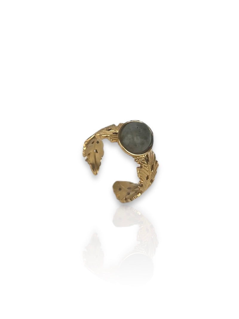 Stone colored sphere ring