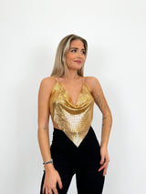 Crop top shiny golden triangle