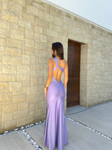 Lilac back knot assimilation dress