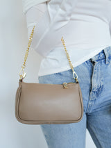 Shoulder taupe chain bag