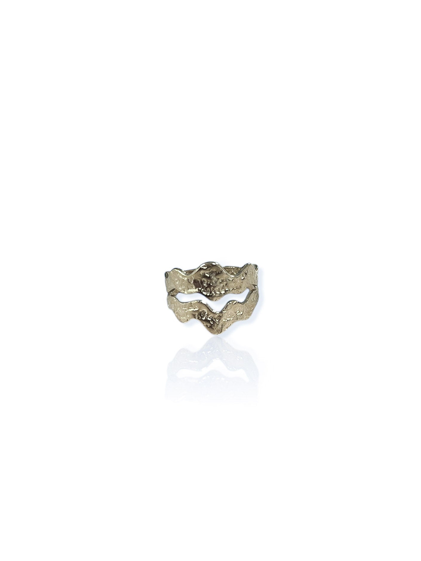 Silver choppy wave ring