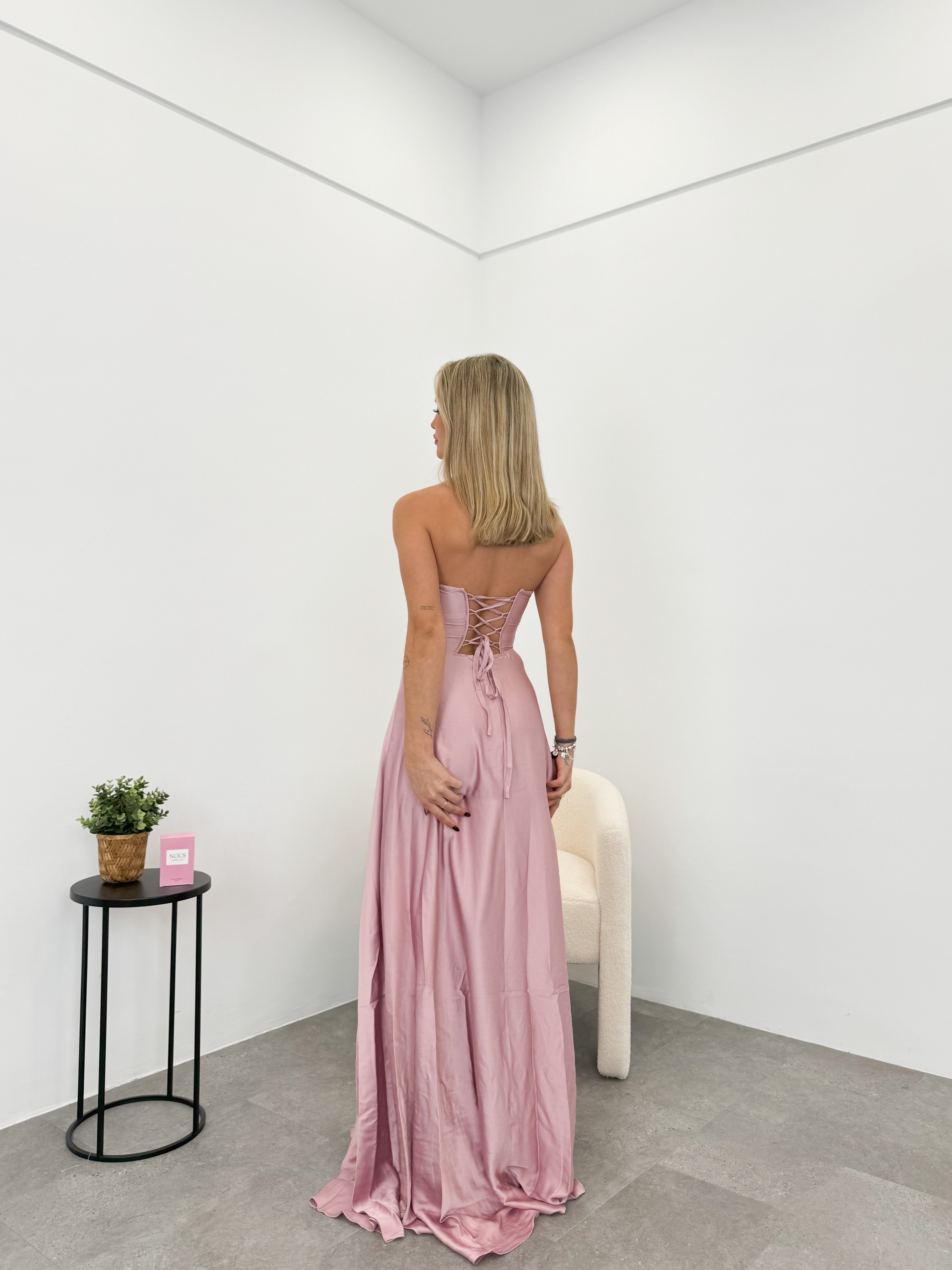 Corset dress word pink