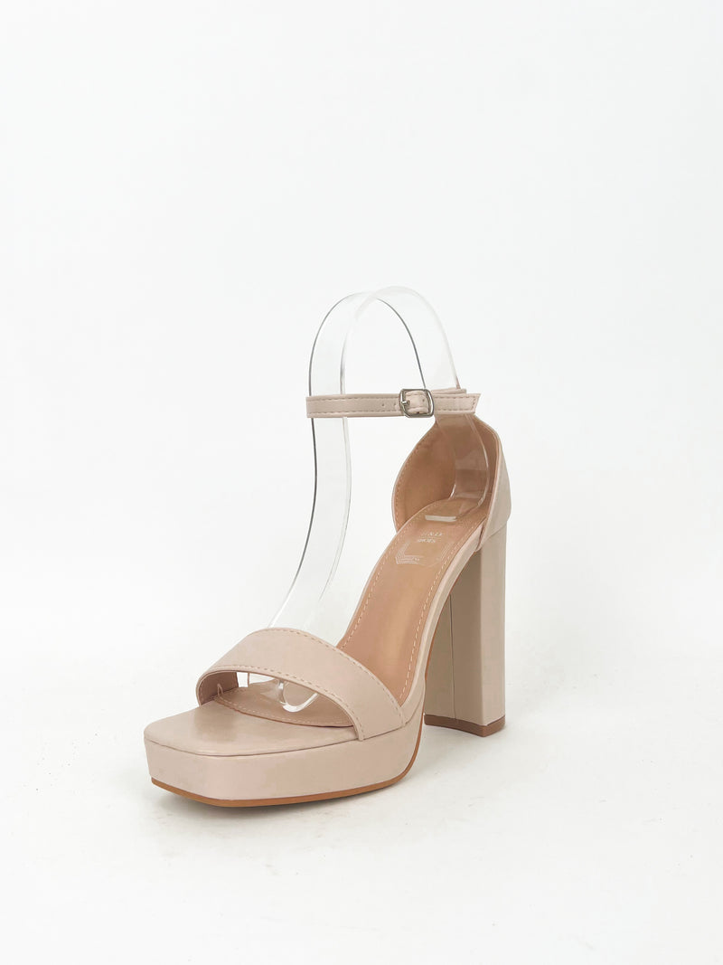 Nude band heel sandal