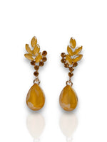 Yellow glitter drop earrings