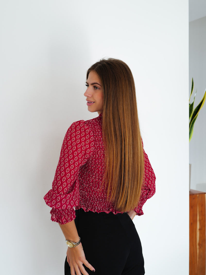 Blusa nido estampado vino