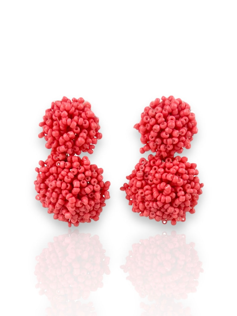 Pink beads earrings