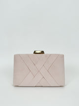 Pink braided clutch