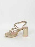 Gold interlaced platform sandal