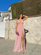 Pink peak crepe dress