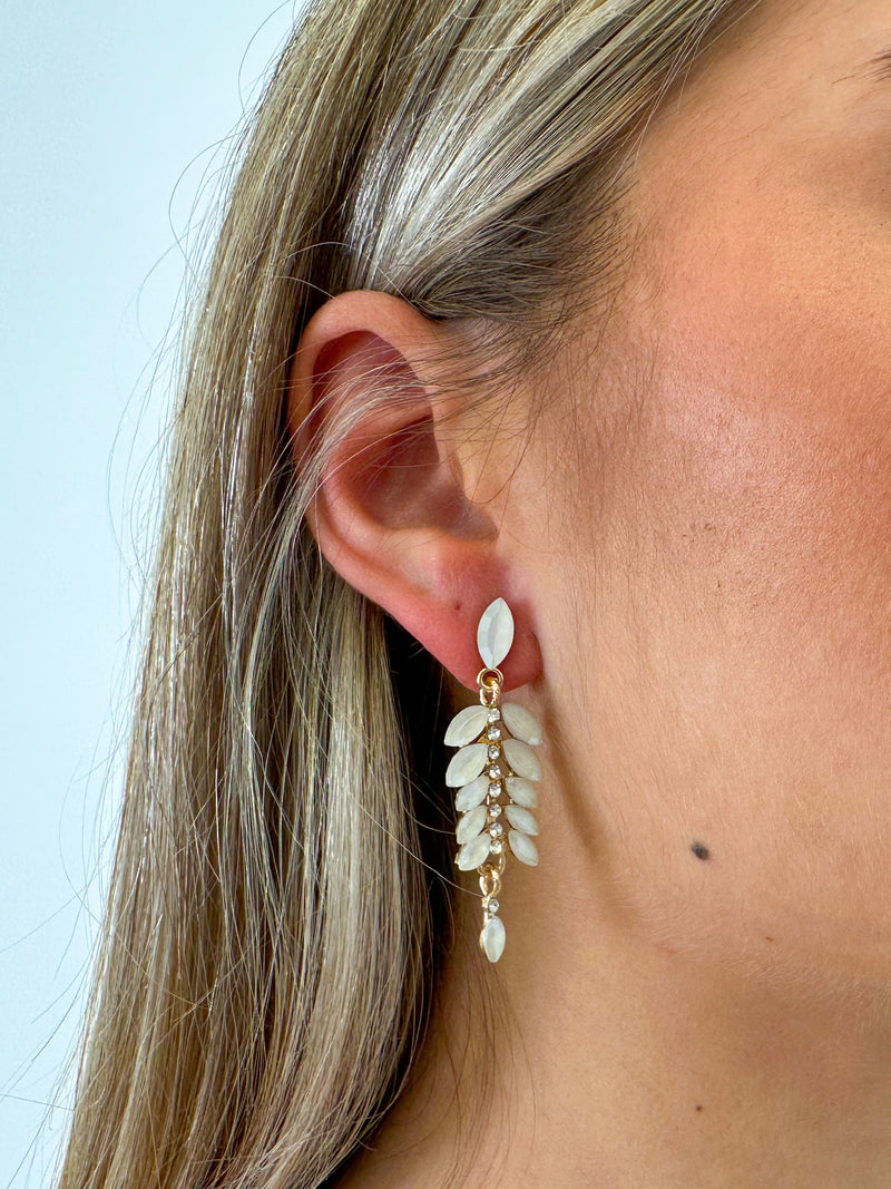 White glitter earrings