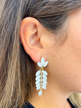 White strands earrings