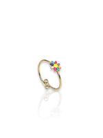 Golden multi flower ring