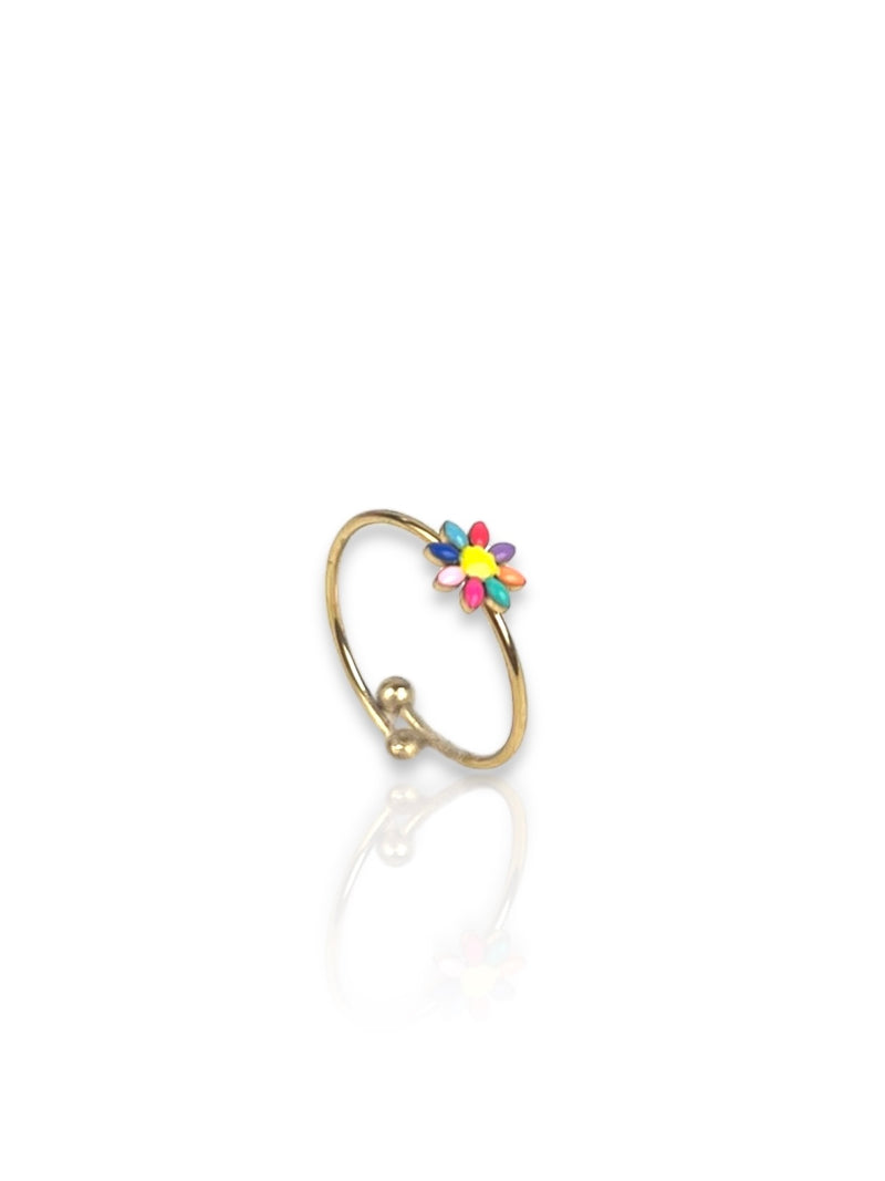 Golden multi flower ring