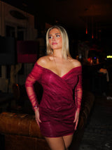 Bordeaux glitter tulle dress