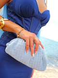 Leather clutch with sky detail