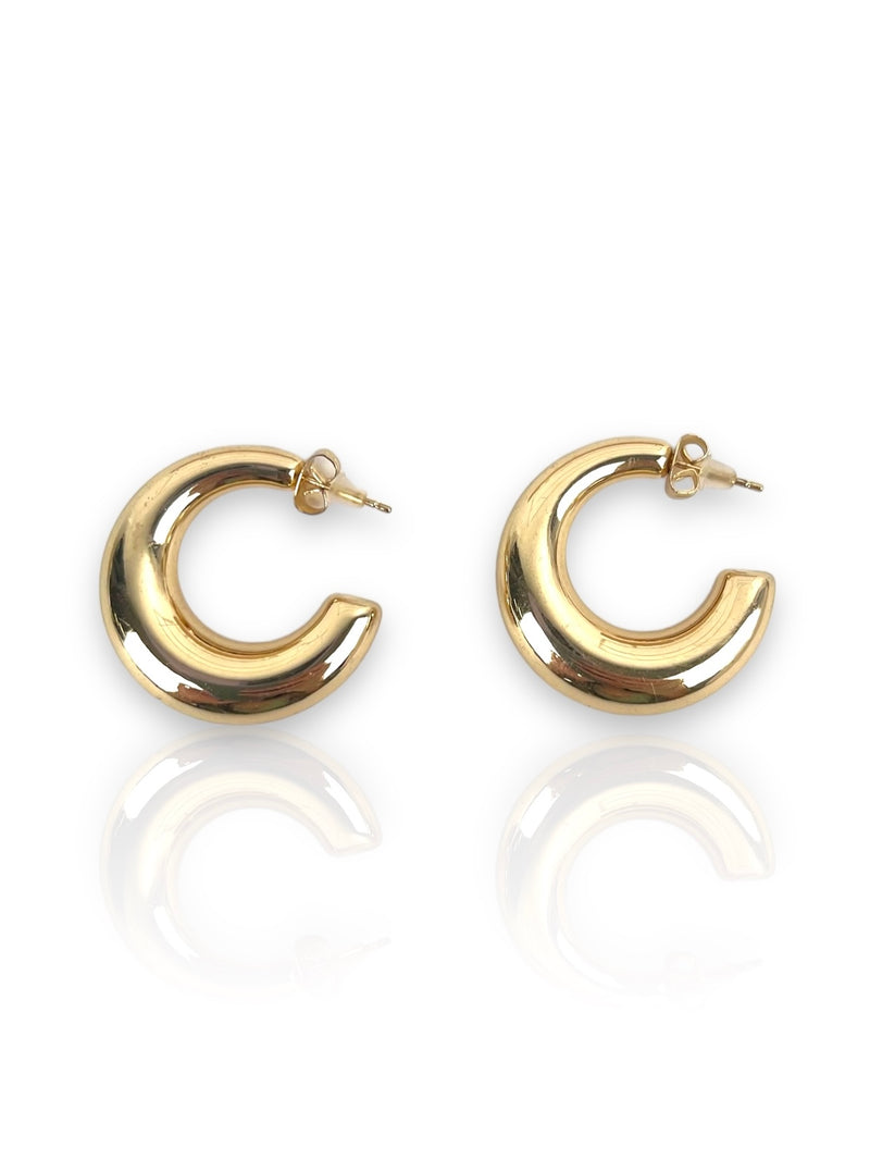 Gold plated half moon earrings