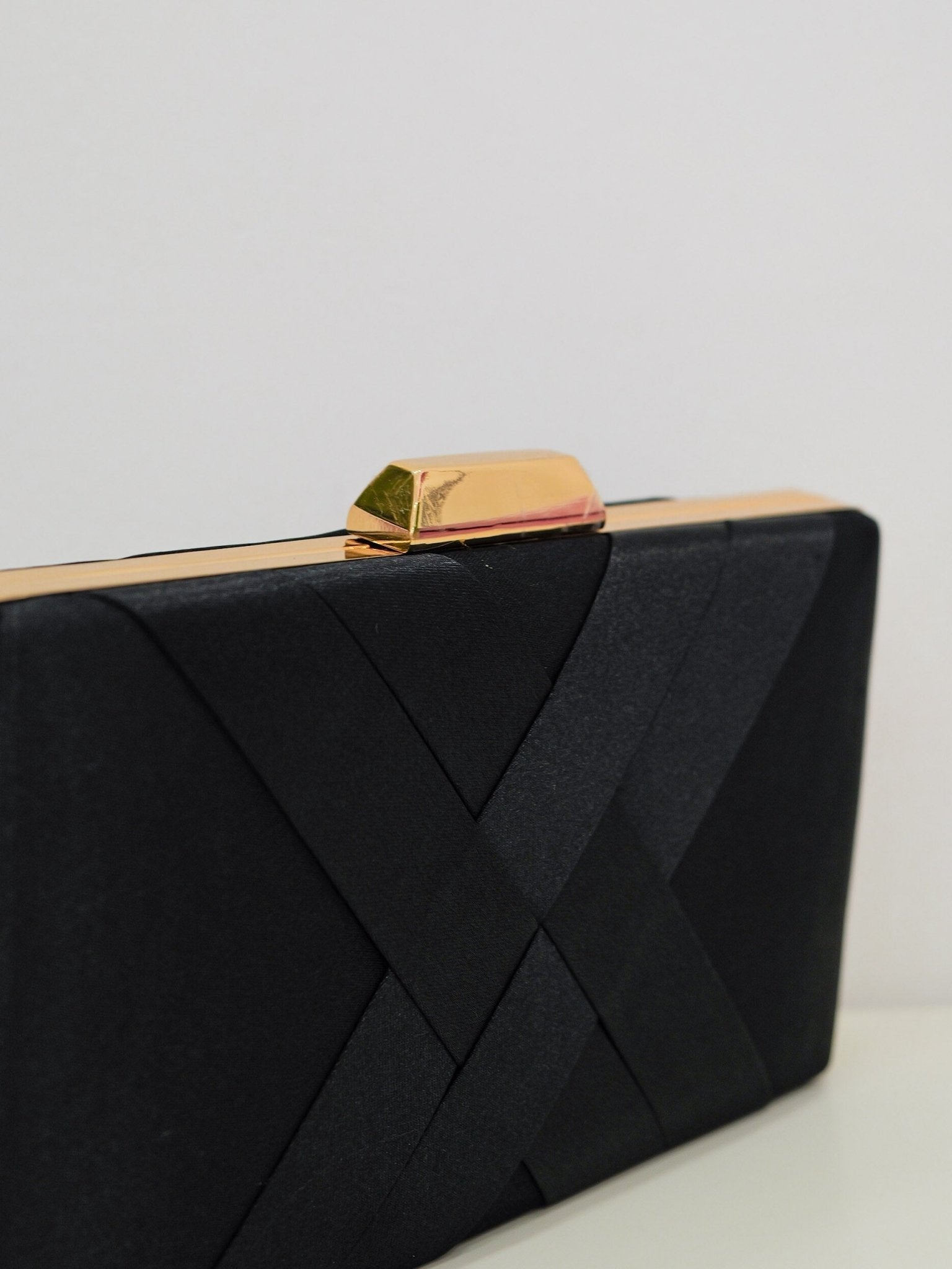 Black satin clutch - SORELLAS