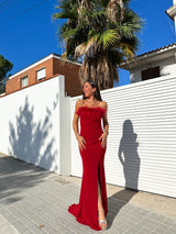 Burgundy feather word dress