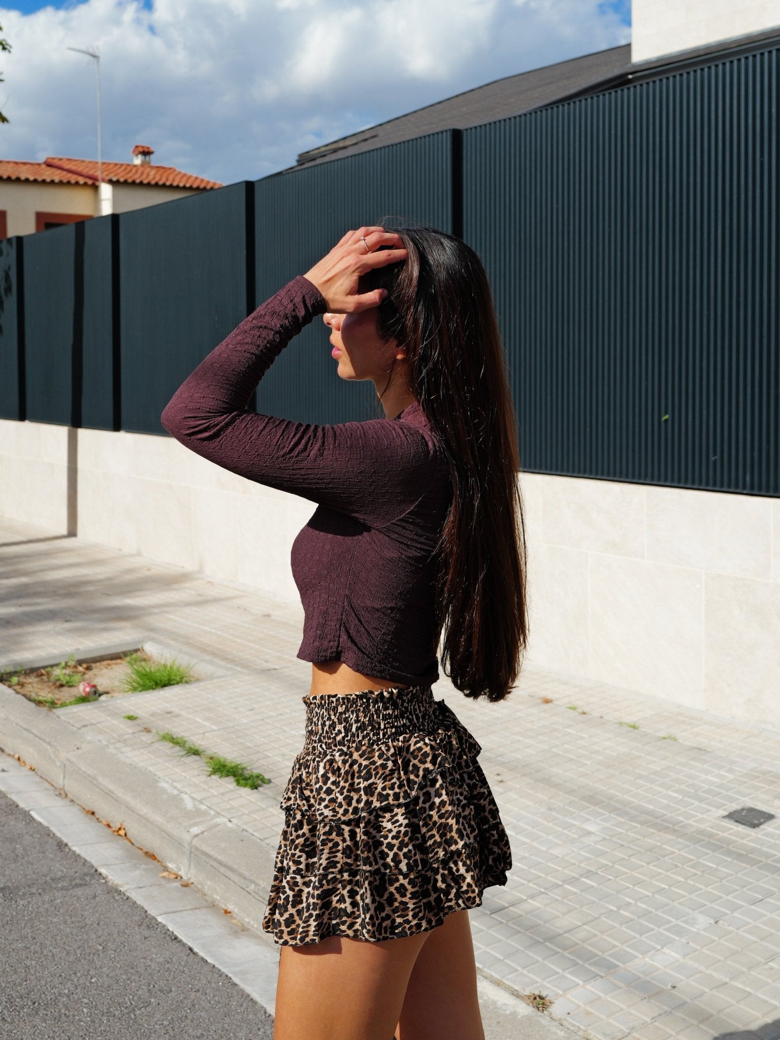 Brown animal print mini ruffle skirt - Sorellas The Brand Barcelona S.L.