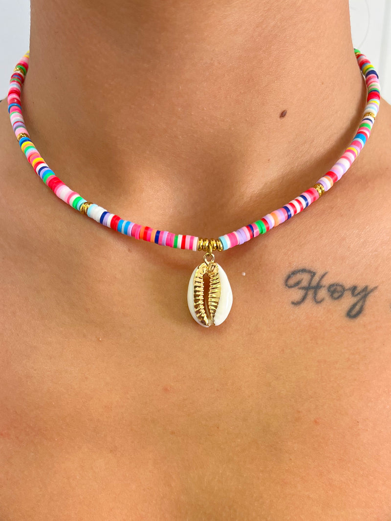 Multicolor shell necklace