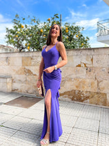 Long purple tail dress