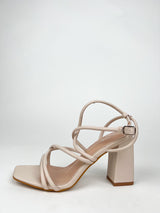 Nude interlaced low sandal