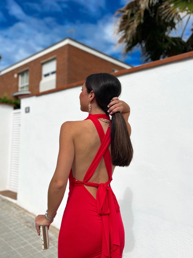 Multi red mermaid dress